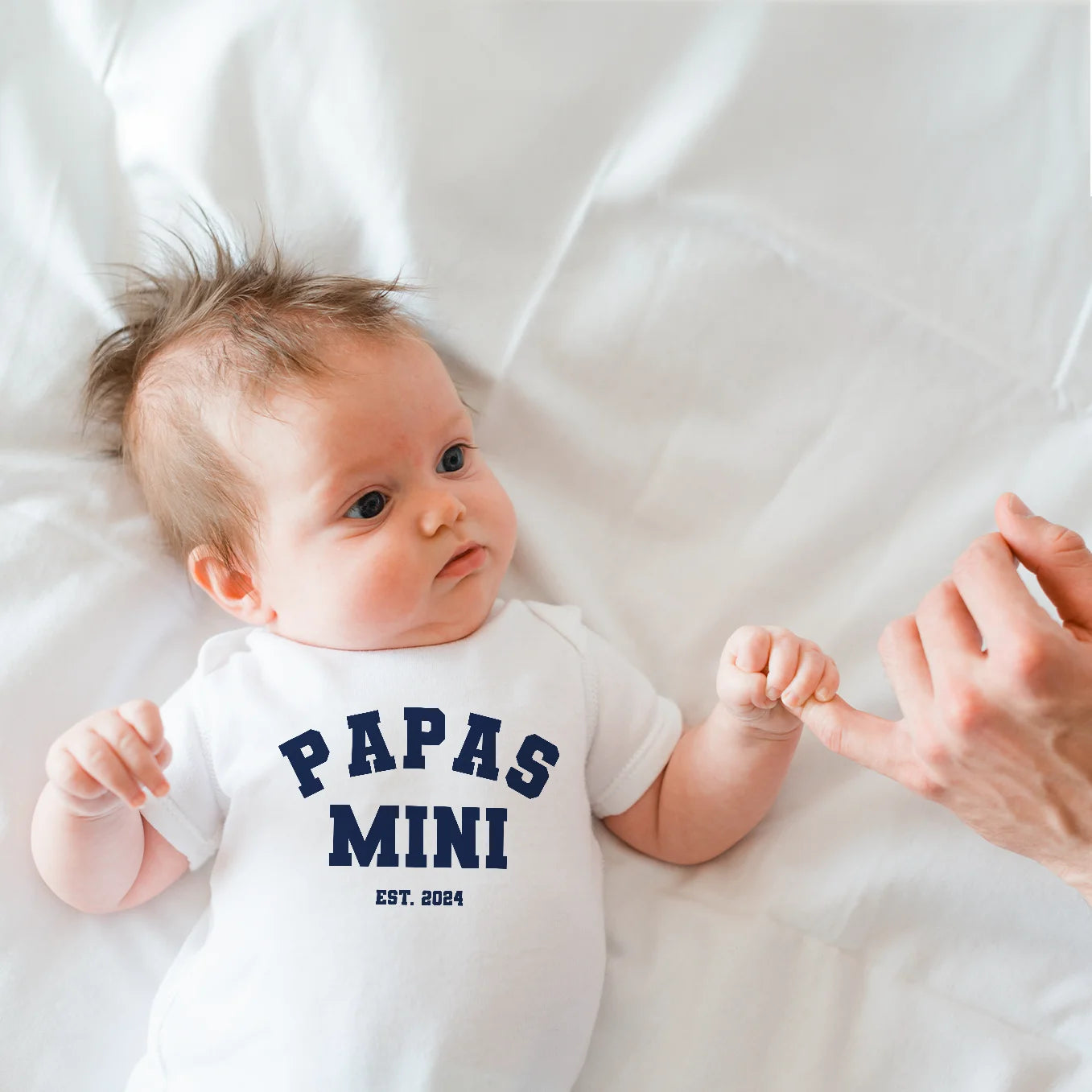 Personalisierter Babybody "Papas / Mamas Mini" 1. Teil vom Partnerlook Bo & Birdie