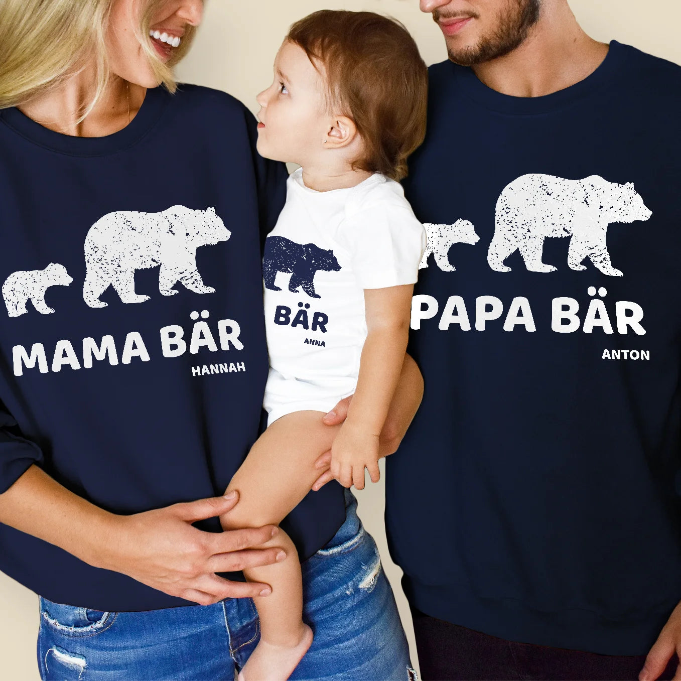 Personalisierter Partnerlook “Mama Bär” - Erwachsenen Sweater Bo & Birdie