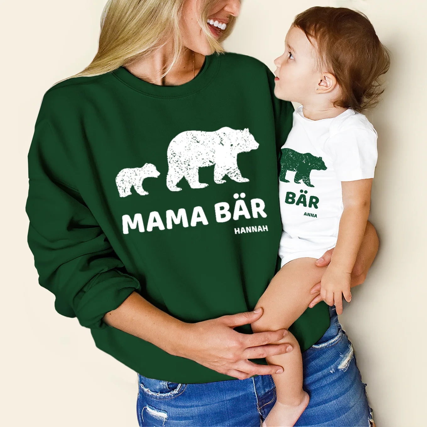 Personalisierter Partnerlook “Mama Bär” - Erwachsenen Sweater Bo & Birdie