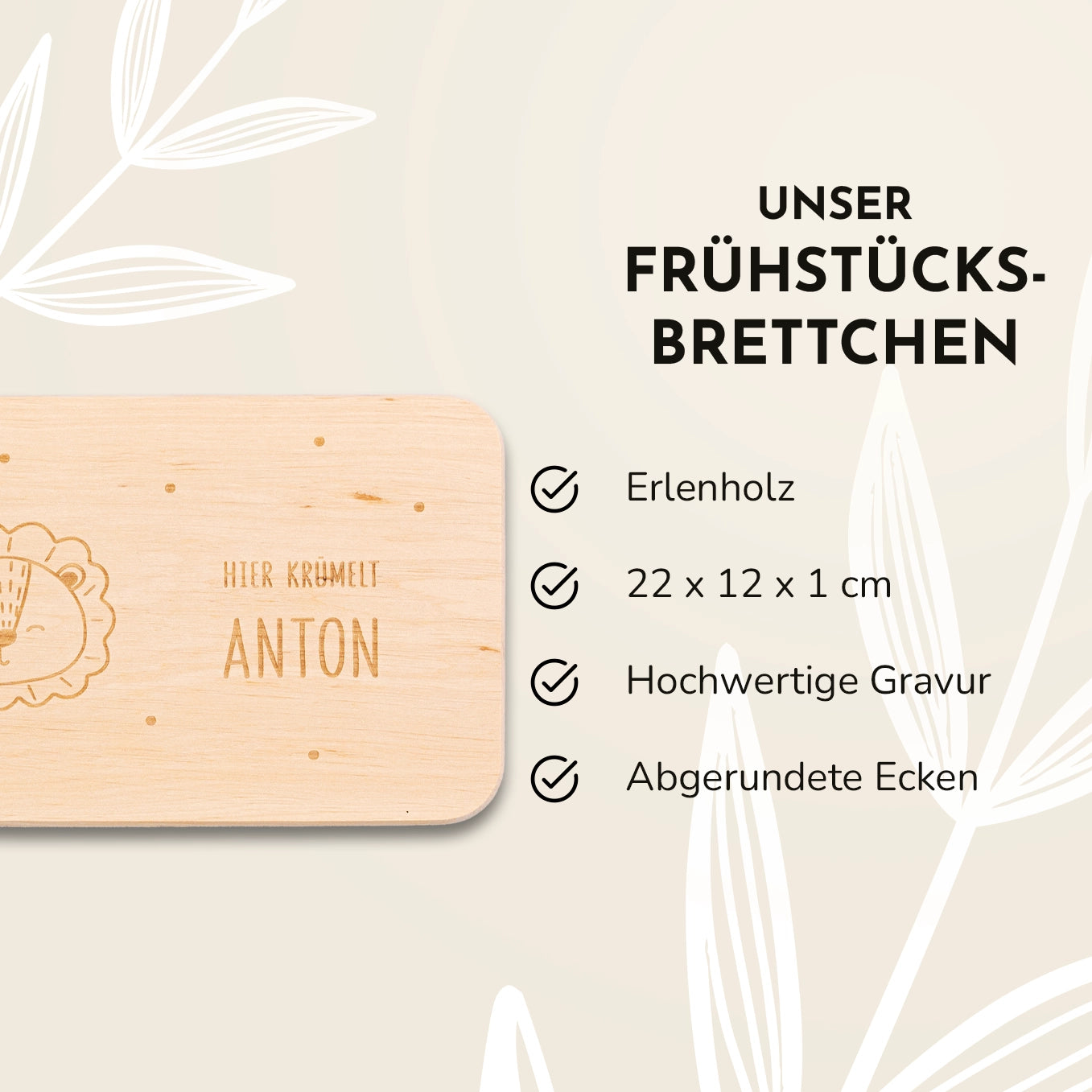 Personalisiertes Frühstücksbrettchen "Gravur" - Bo & Birdie