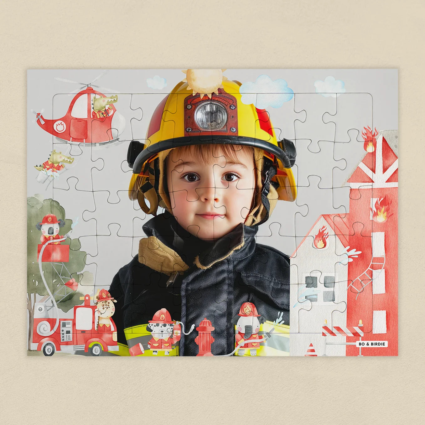 Personalisiertes Kinderpuzzle "Feuerwehr" - Bo & Birdie