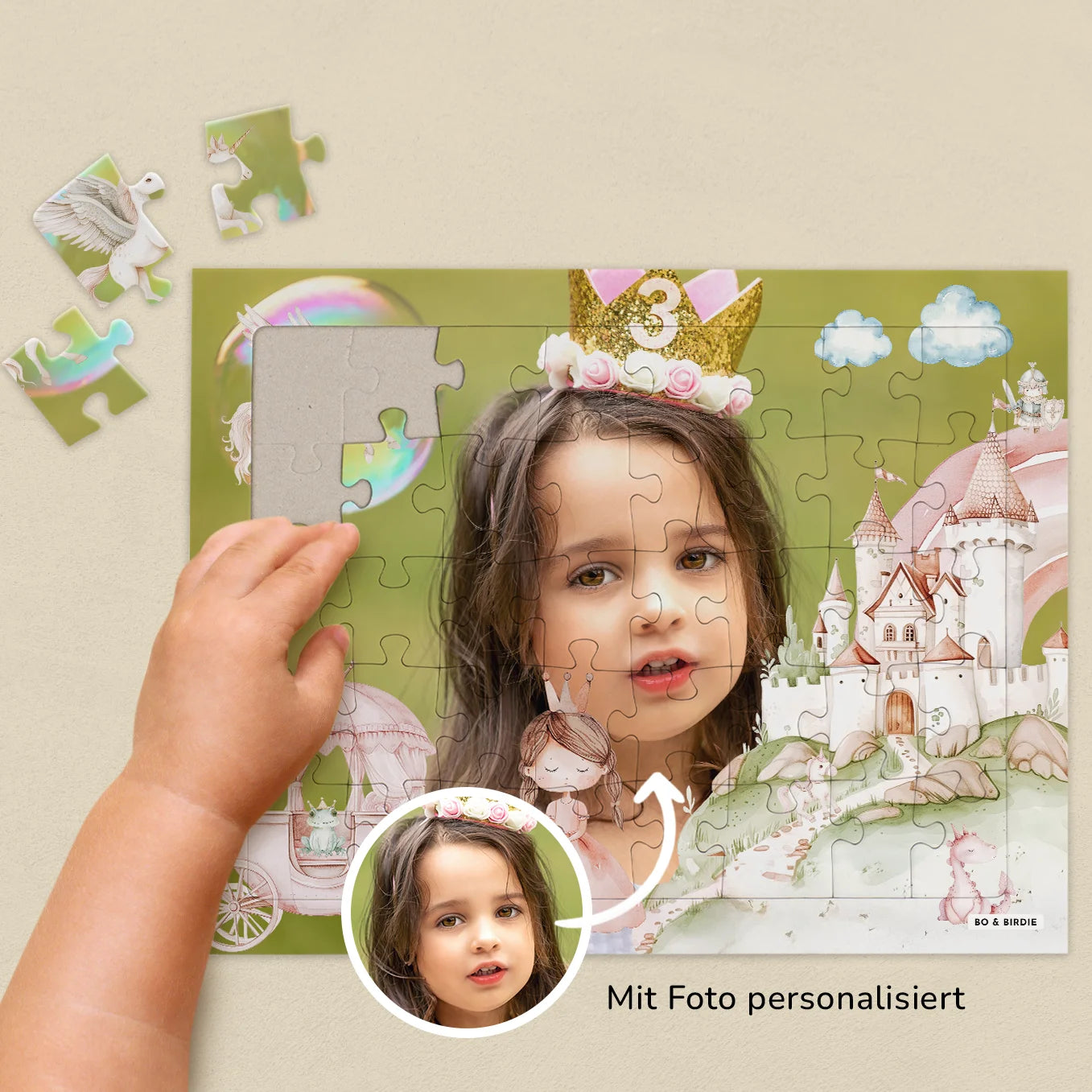 Personalisiertes Kinderpuzzle "Prinzessin" - Bo & Birdie