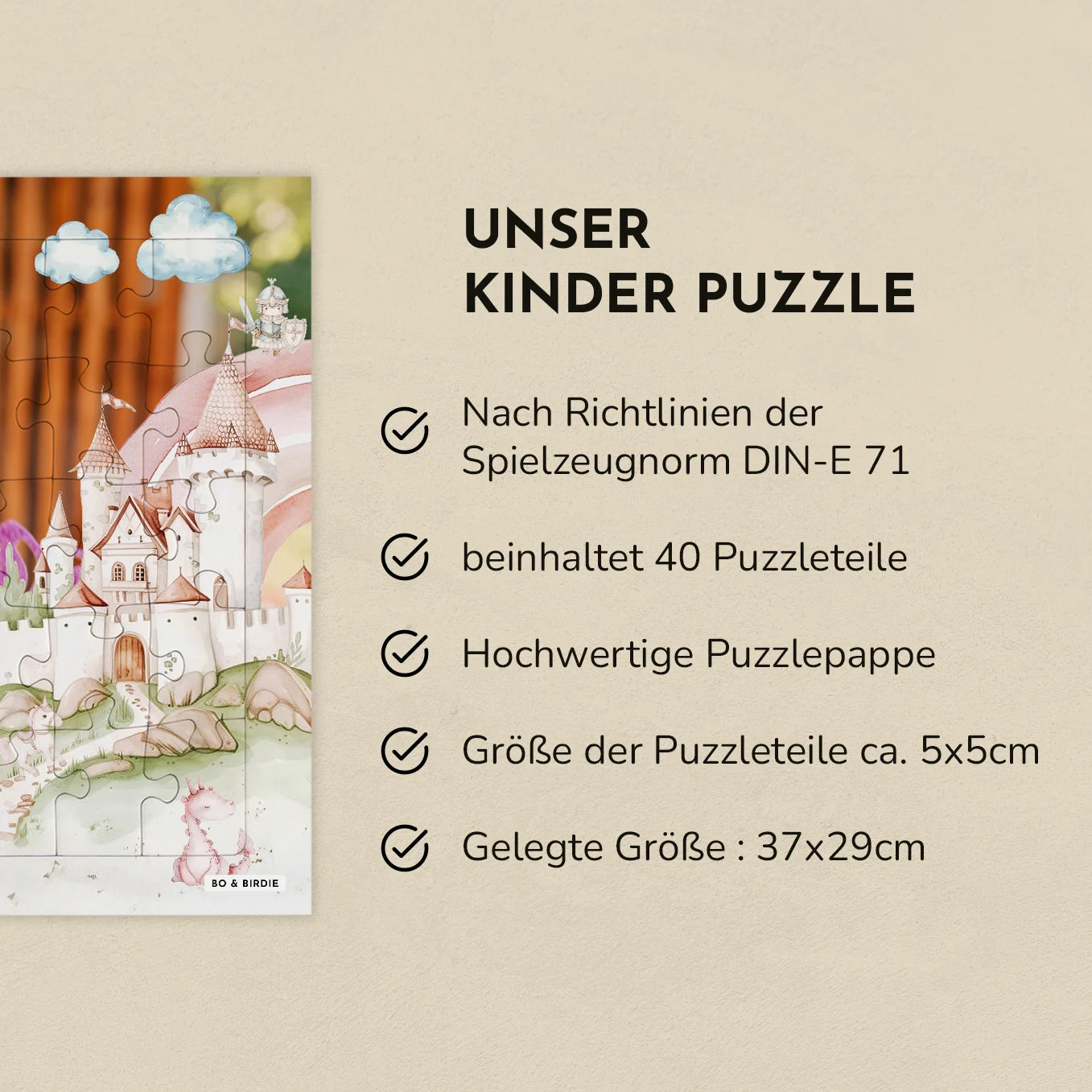 Personalisiertes Kinderpuzzle "Prinzessin" - Bo & Birdie