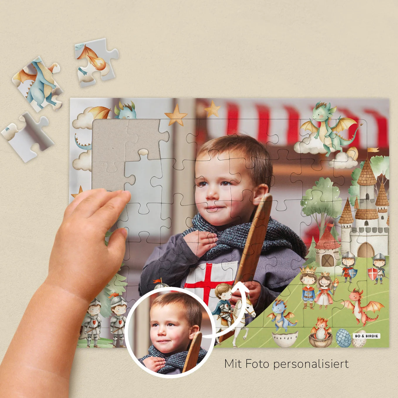 Personalisiertes Kinderpuzzle "Ritter" - Bo & Birdie