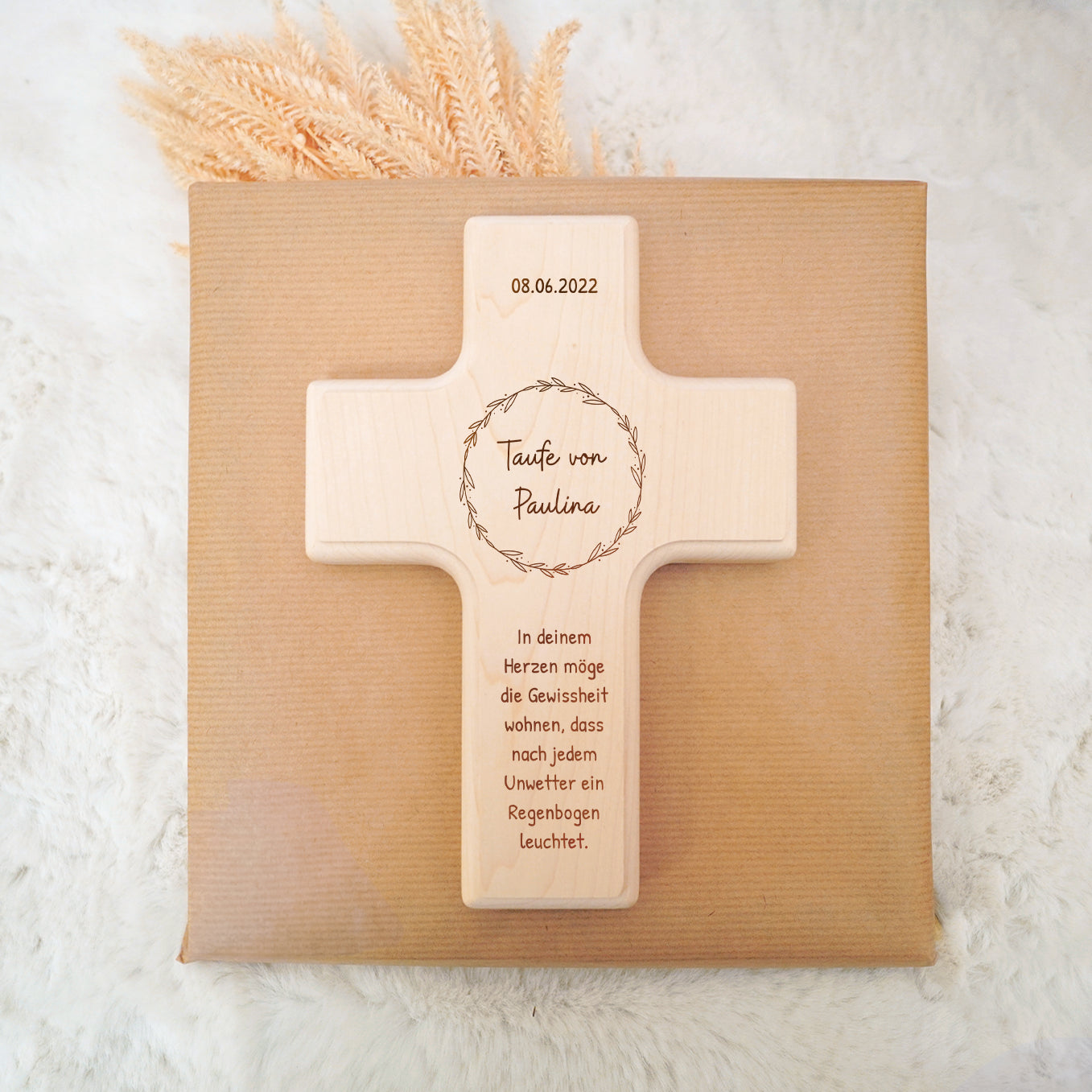 Personalisiertes Taufkreuz "Gravur" Bo & Birdie