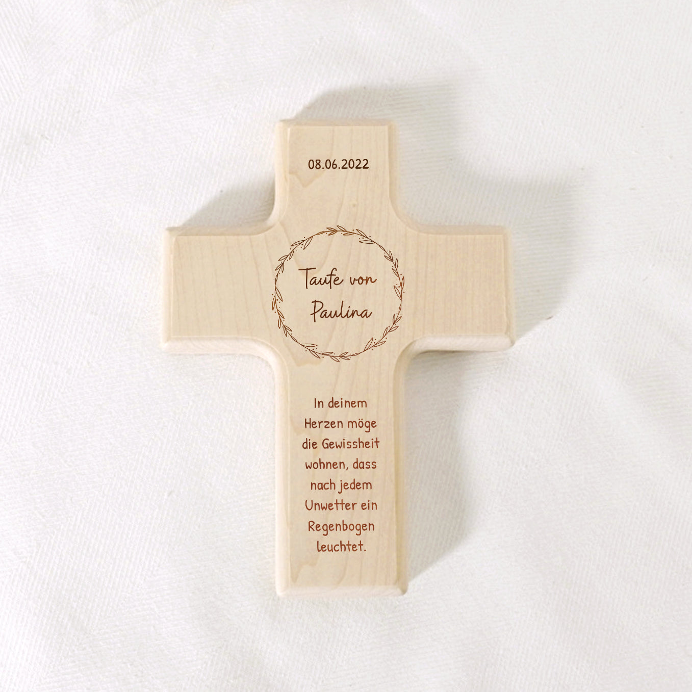 Personalisiertes Taufkreuz "Gravur" Bo & Birdie