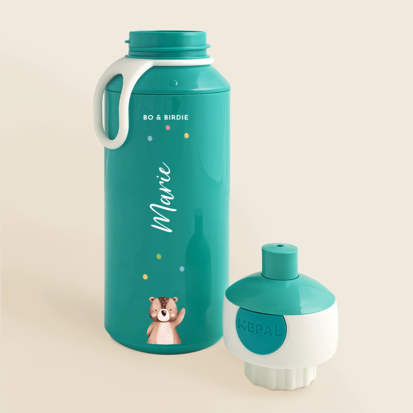 Set: Personalisierte Mepal Brotdose & Trinkflasche "Konfetti" Bo & Birdie