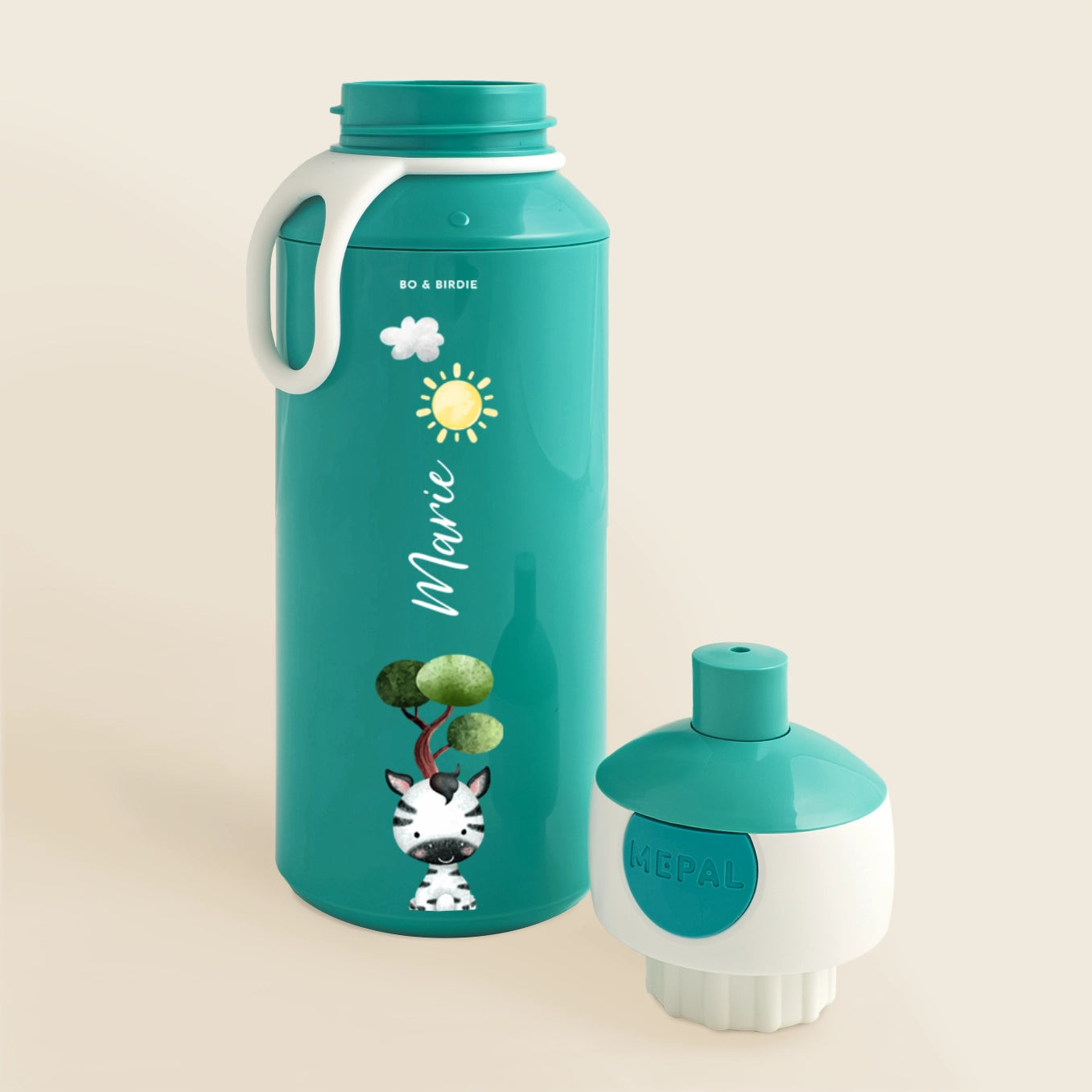 Set: Personalisierte Mepal Brotdose & Trinkflasche "Mini Safari" Bo & Birdie