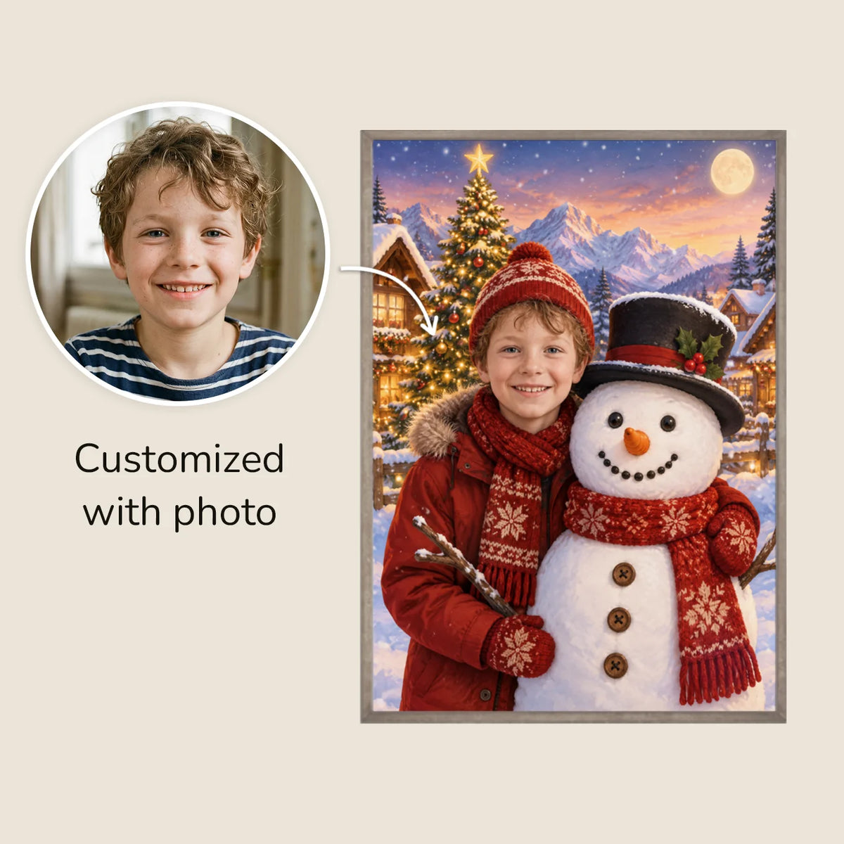 (US) Personalisiertes Kinderposter "Schneezauber"