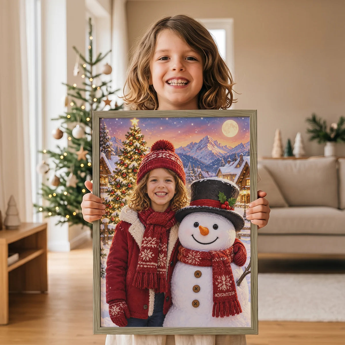 (US) Personalisiertes Kinderposter "Schneezauber"