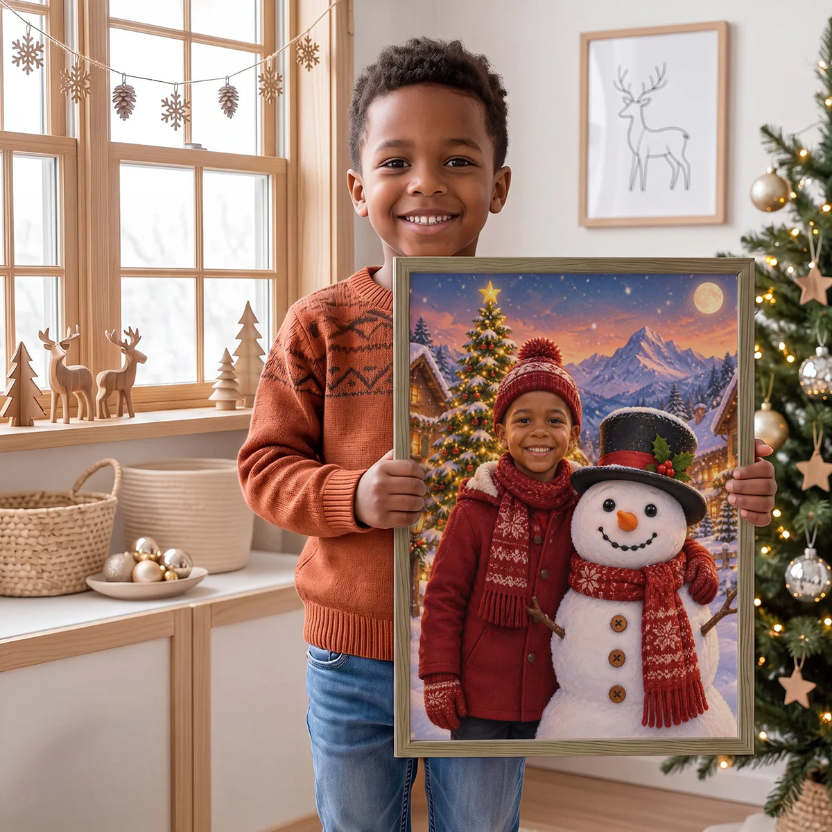 (US) Personalisiertes Kinderposter "Schneezauber"