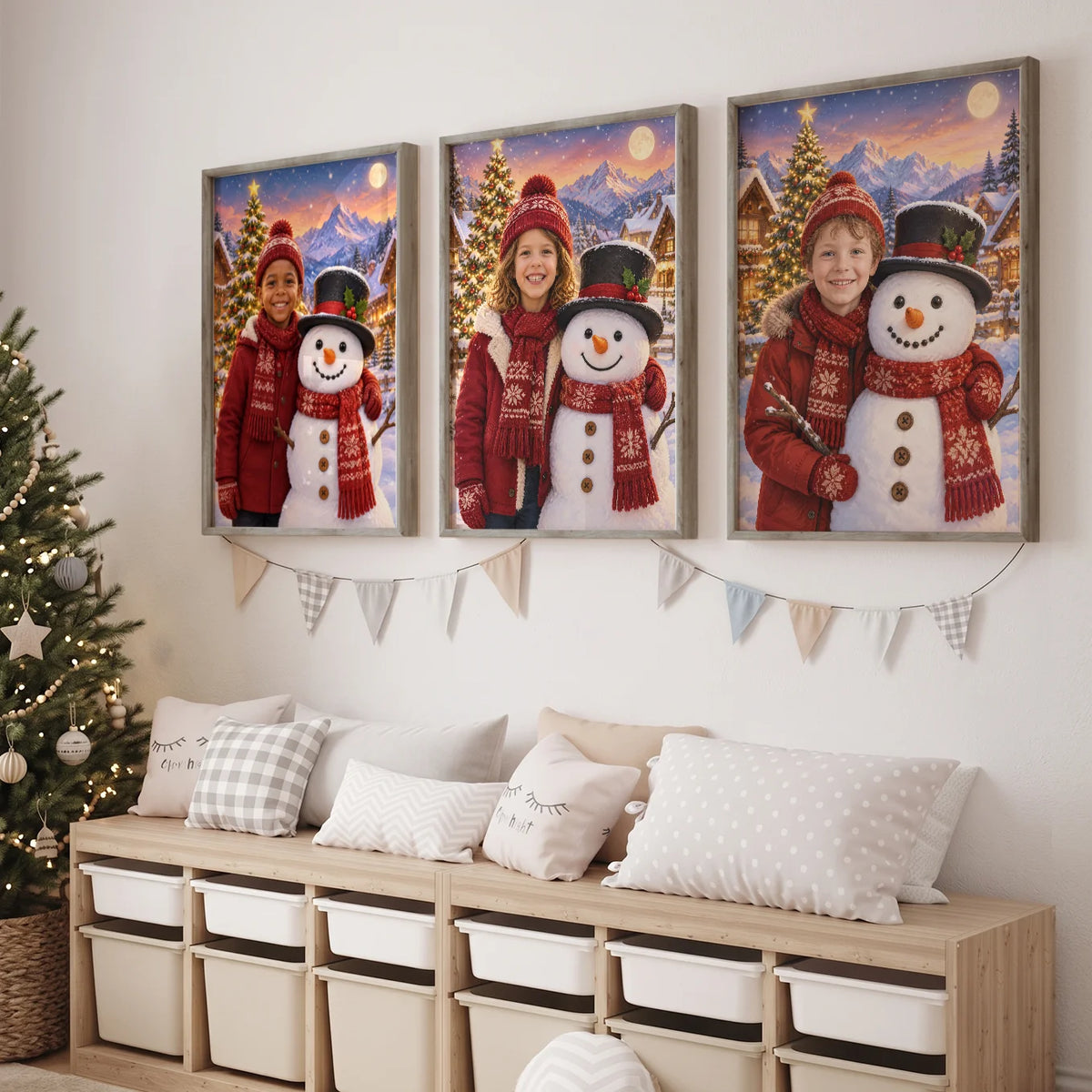 (US) Personalisiertes Kinderposter "Schneezauber"