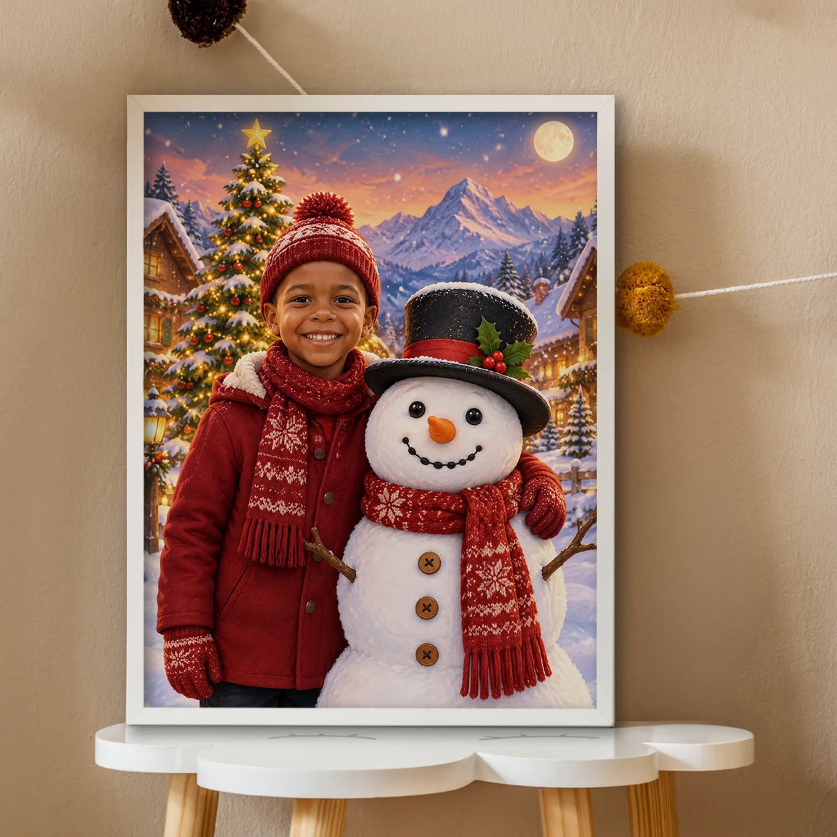 (US) Personalisiertes Kinderposter "Schneezauber"