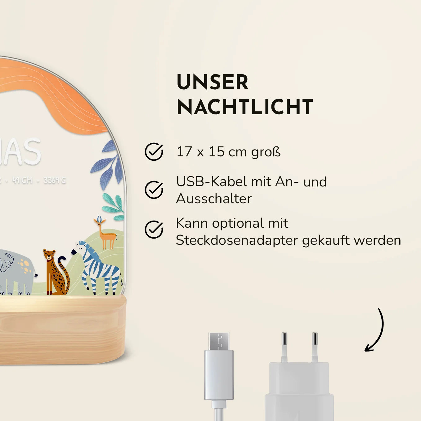 Personalisiertes Nachtlicht "Afrika"