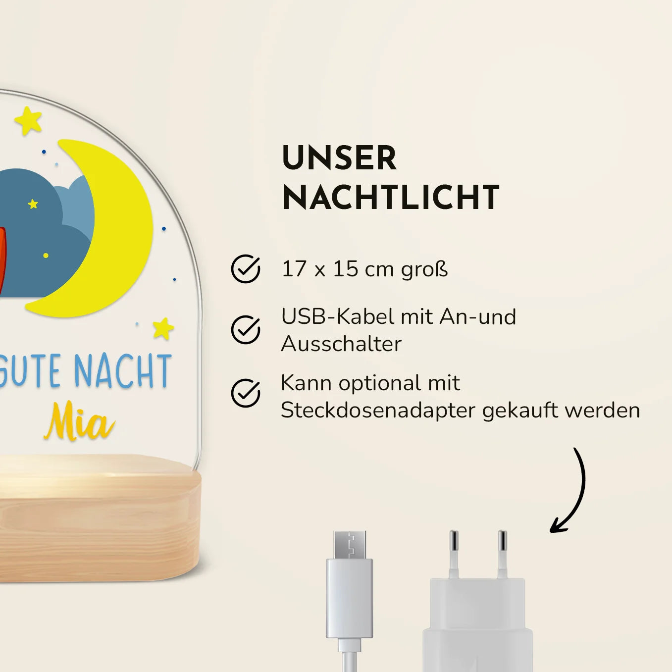 Personalisiertes Nachtlicht "Unser Sandmännchen" - "Weltall"