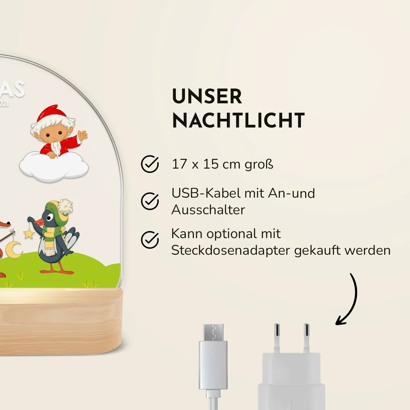 Personalisiertes Nachtlicht "Unser Sandmännchen" - "Freunde"