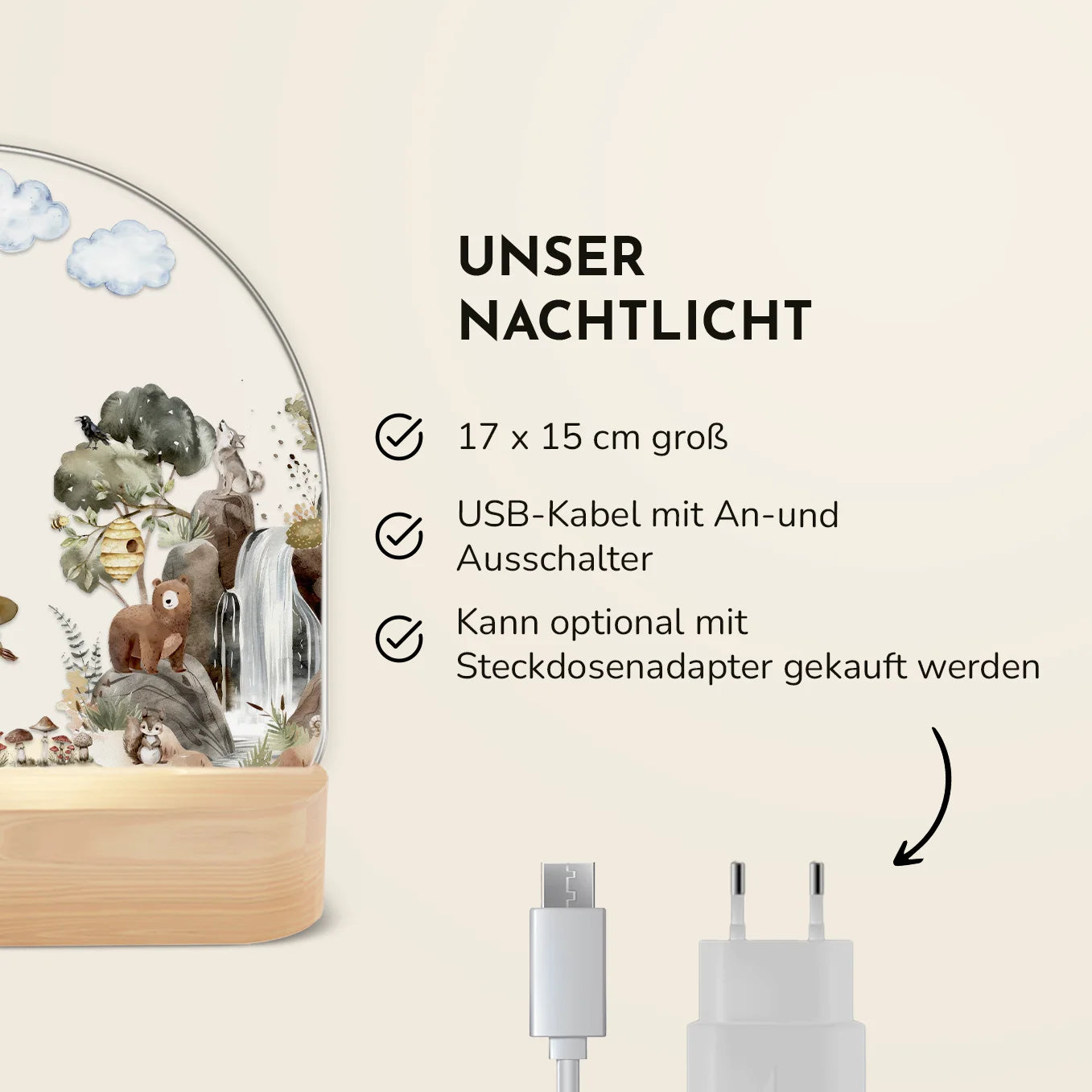 Personalisiertes Nachtlicht "Wildnis"